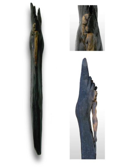 skulptur black angel italien eichenfund geschnitzt gebrannt heidelberg