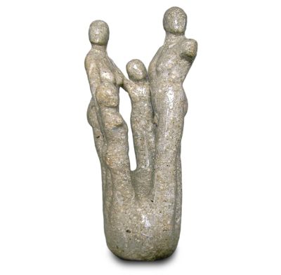 skulptur die familie italien flussstein auftragsarbeit bank bcb heidelberg